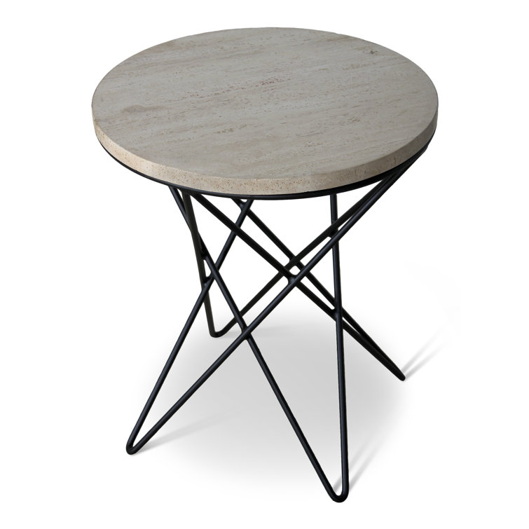 Corsican 20'' Tall Glass Cross Legs End Table & Reviews Wayfair